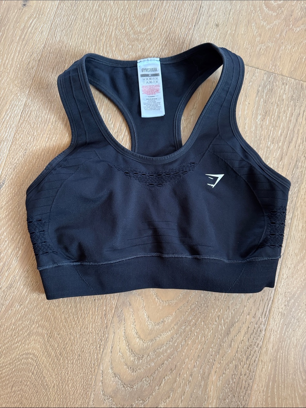 Gymshark Black Racerback Sports Bra Med